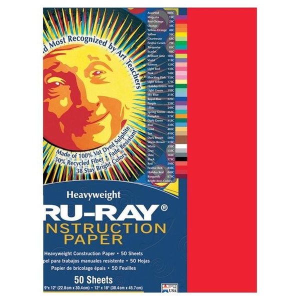 Tru-Ray Tru-Ray 054651 Construction Paper 12 x 18 In. Festive Red; Pack Of 50 54651